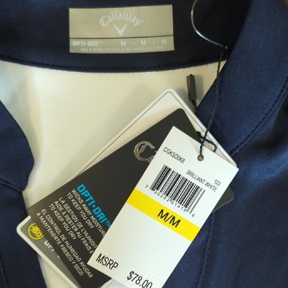 NWT Callaway White Colorful Striped Sleeveless V-Neck, US M - Picture 4 of 7